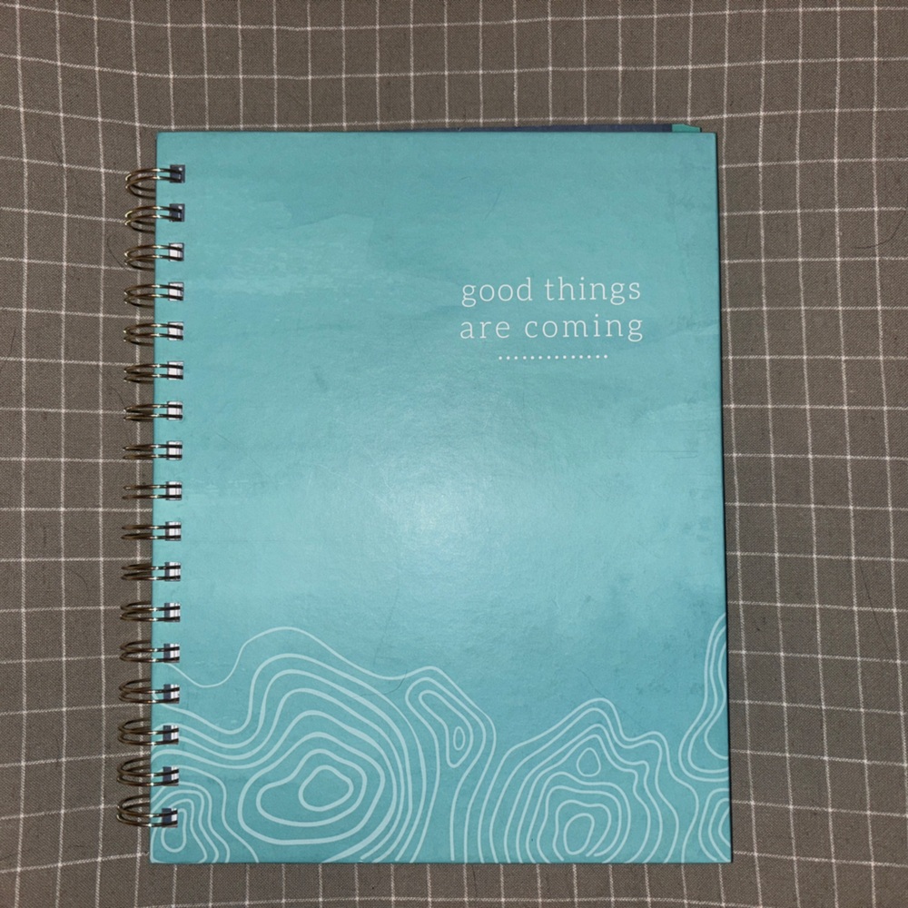 Blue Spiral Notebook with Inspirational Quote
